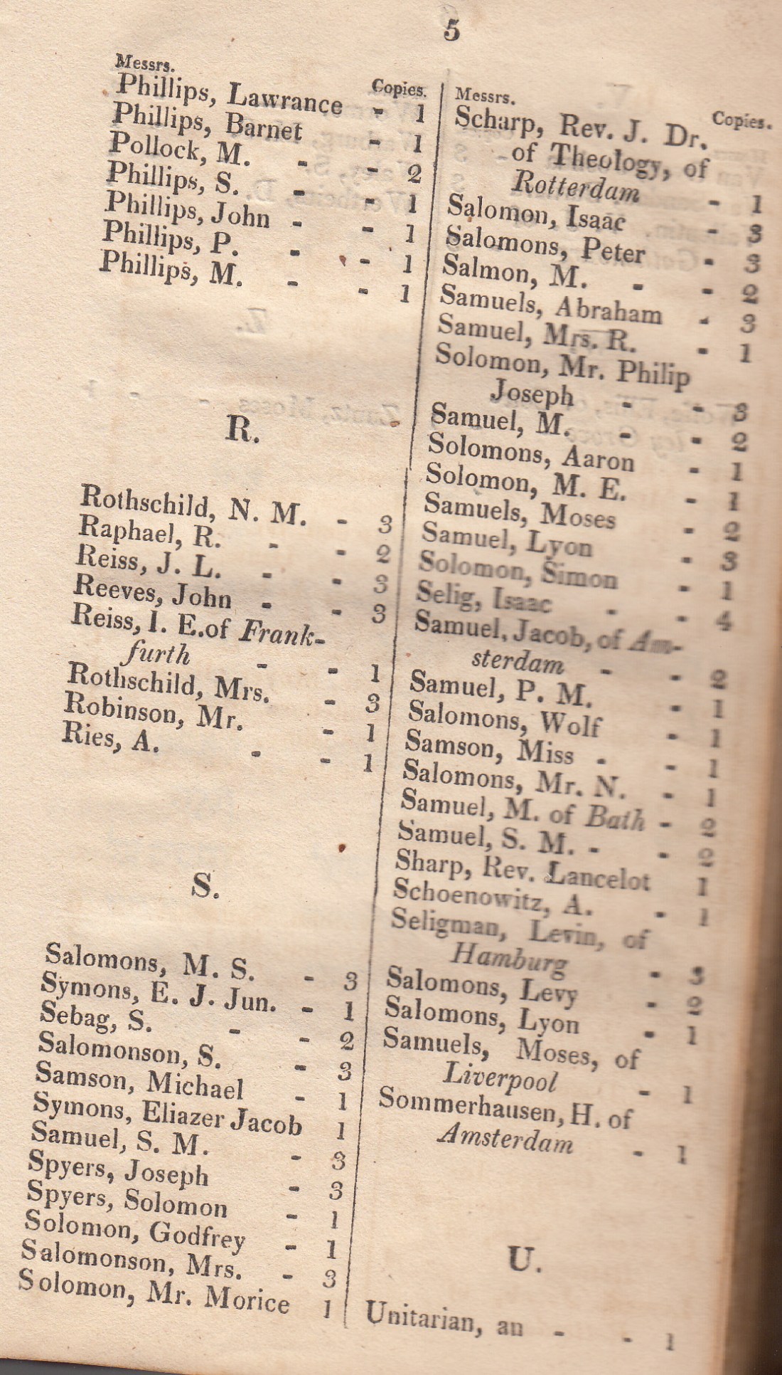 Shorshei Emunah list 5