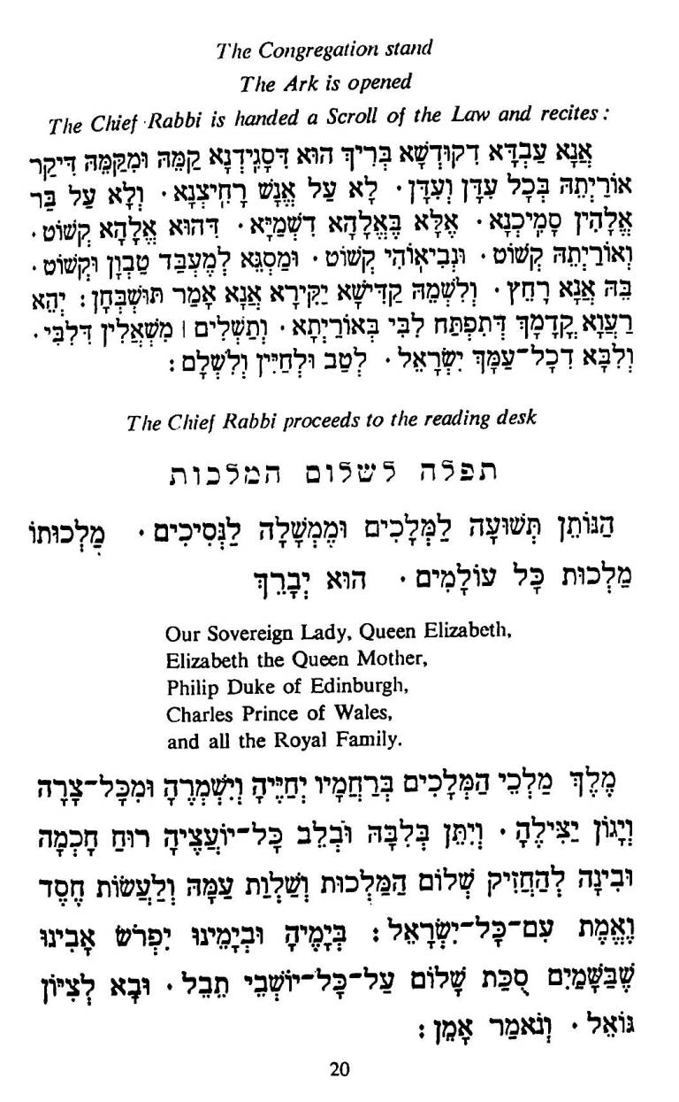 Rav Rashi Prelude to Service and Installation of Dr. Immanuel Jakobovits as Chief ...